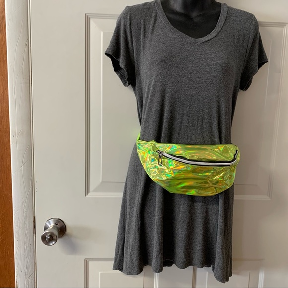 New Unisex Neon Holographic Adjustable Waist Sling Bag Fanny Pack (color choice) - Picture 3 of 12